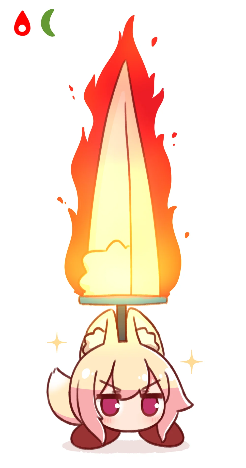 Shiggy with fire sword