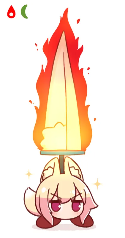 Shiggy with fire sword