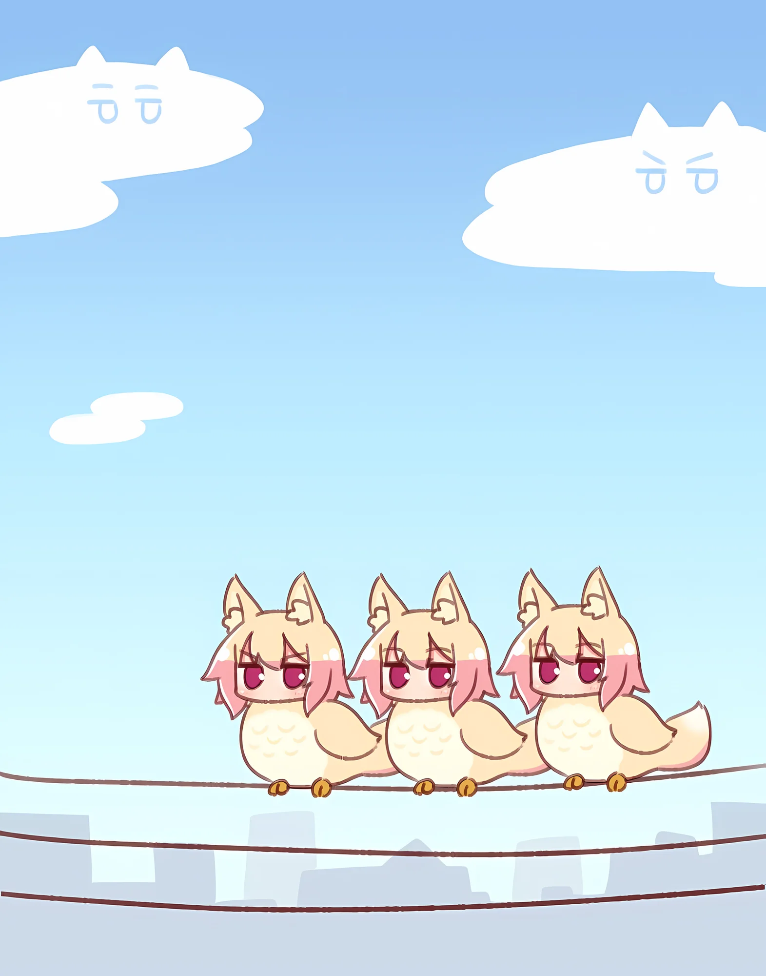 Shiggy birds on the line