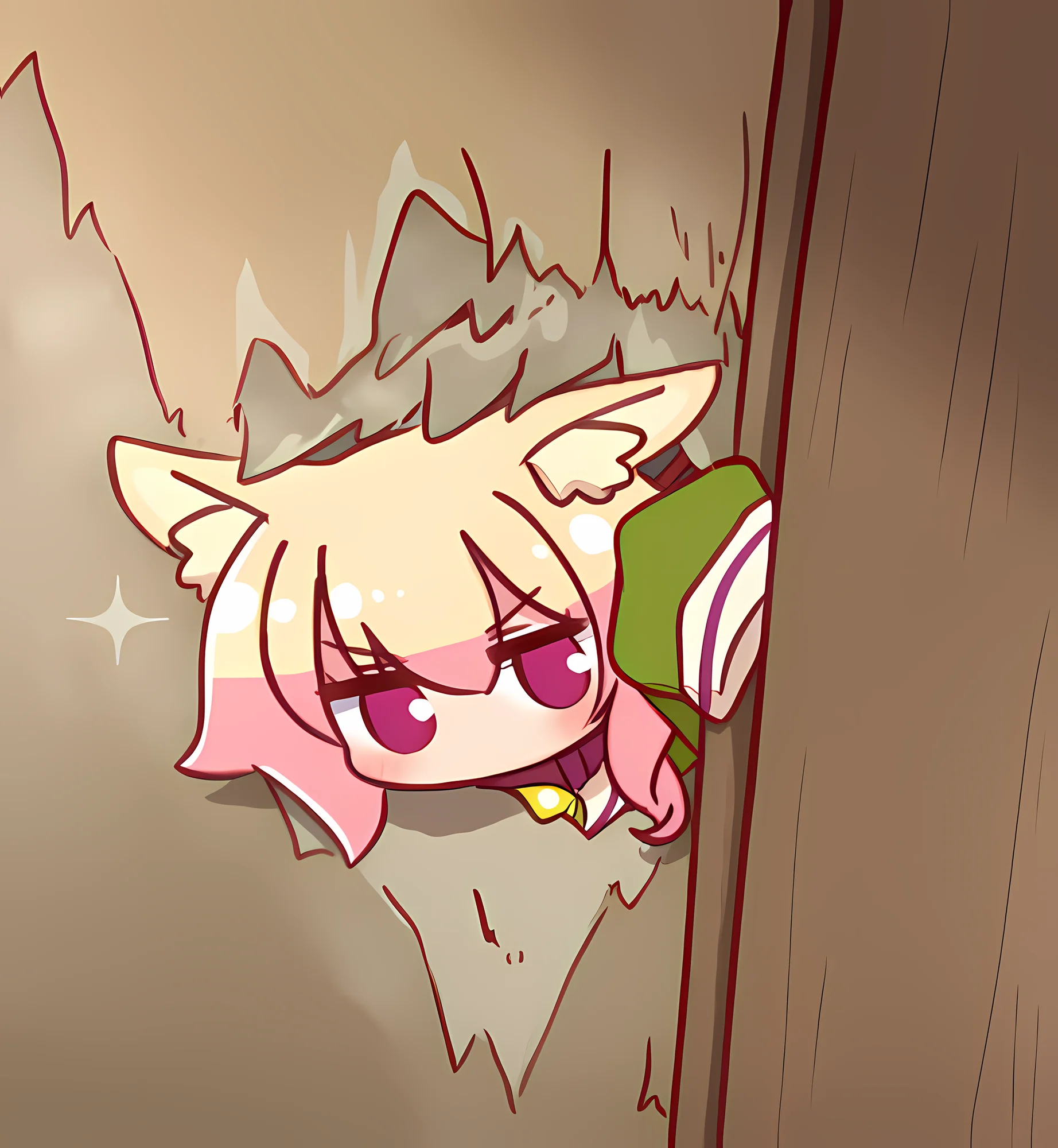 Shiggy peeks through the wall